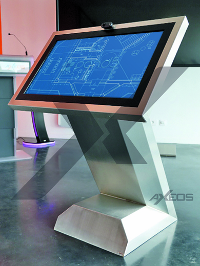 Brushed stainless steel kiosk - AXEOS