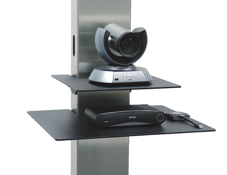 Camera shelf and large shelf - VC stand - LifeSize 10X and Barco ClickShare CS-100 - AXEOS