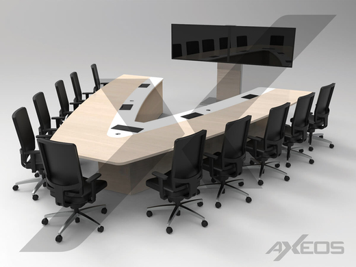 Table in V shape 11 people + Xenon Wide Dual Screen - AXEOS