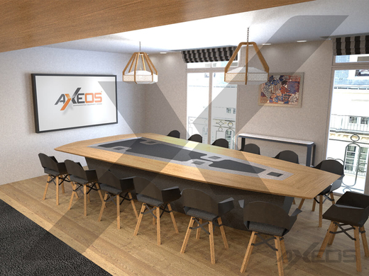 Trapezoidal table for 13 people - Meeting room - AXEOS