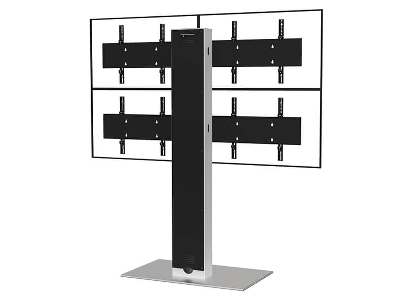 Xenon X4 - 4 Screens Floor Stand for Digital Signage - AXEOS